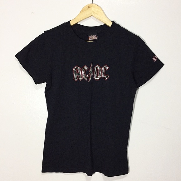 Vintage Tops - 🍒 AC/DC Jeweled Band T-Shirt 🍒